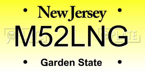 M52LNG New Jersey License Plate