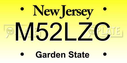 M52LZC New Jersey License Plate