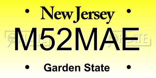 M52MAE New Jersey License Plate