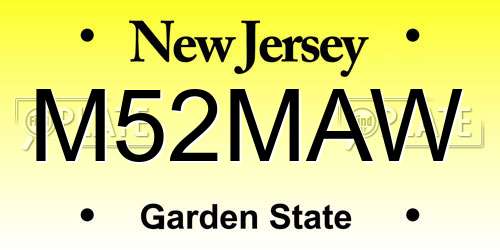 M52MAW New Jersey License Plate