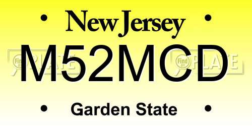 M52MCD New Jersey License Plate