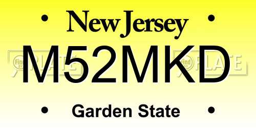 M52MKD New Jersey License Plate