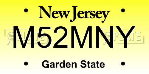 M52MNY New Jersey License Plate