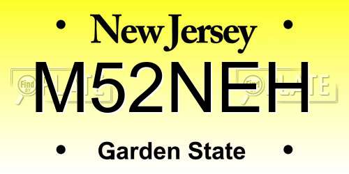 M52NEH New Jersey License Plate