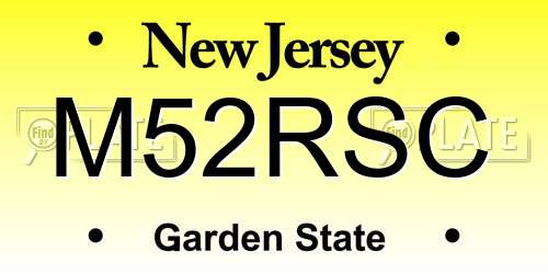 M52RSC New Jersey License Plate