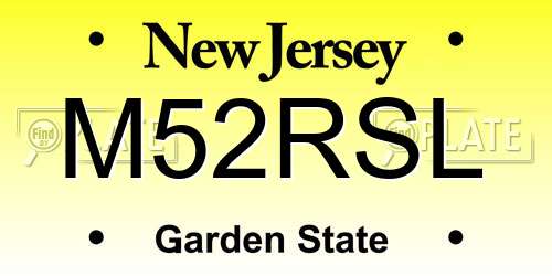 M52RSL New Jersey License Plate