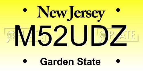 M52UDZ New Jersey License Plate