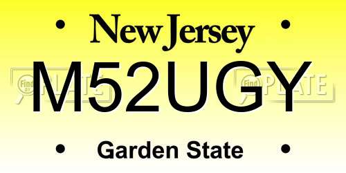 M52UGY New Jersey License Plate
