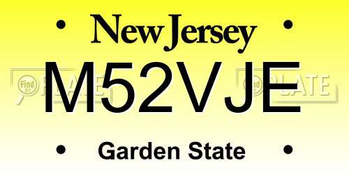 M52VJE New Jersey License Plate