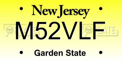 M52VLF New Jersey License Plate