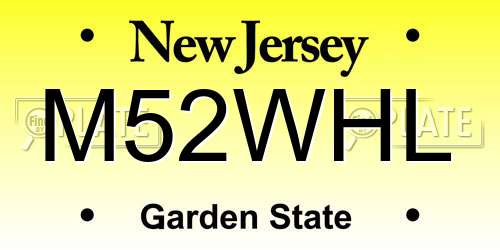 M52WHL New Jersey License Plate