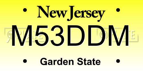 M53DDM New Jersey License Plate