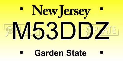 M53DDZ New Jersey License Plate
