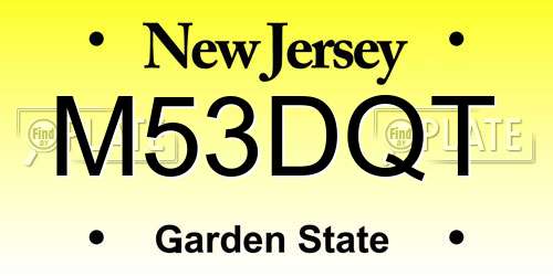 M53DQT New Jersey License Plate