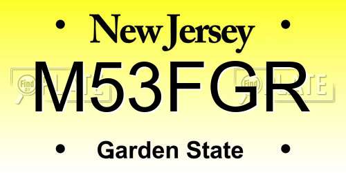 M53FGR New Jersey License Plate
