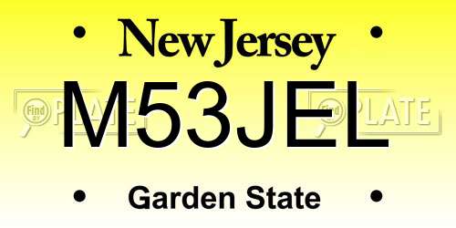 M53JEL New Jersey License Plate