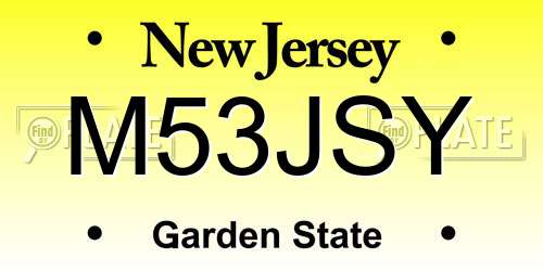 M53JSY New Jersey License Plate
