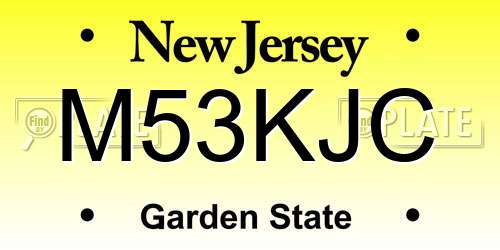 M53KJC New Jersey License Plate
