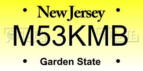 M53KMB New Jersey License Plate