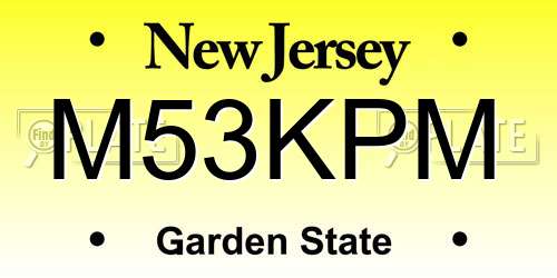 M53KPM New Jersey License Plate
