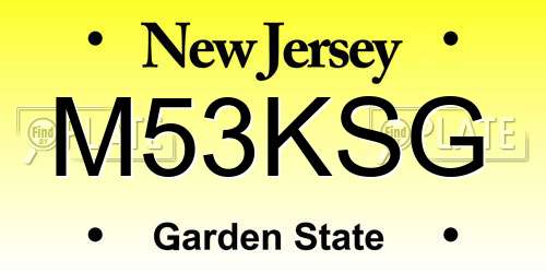 M53KSG New Jersey License Plate
