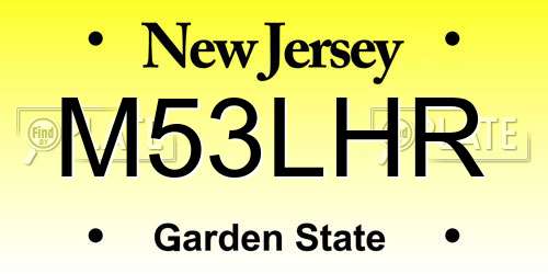 M53LHR New Jersey License Plate