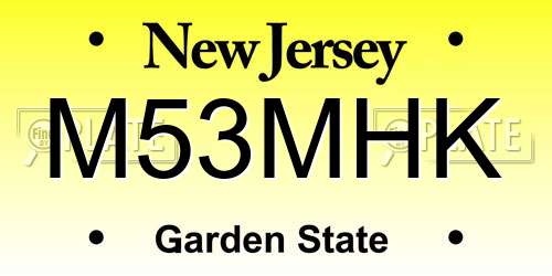 M53MHK New Jersey License Plate