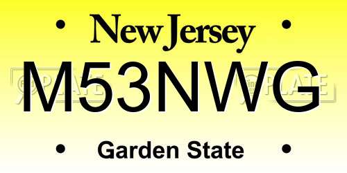 M53NWG New Jersey License Plate