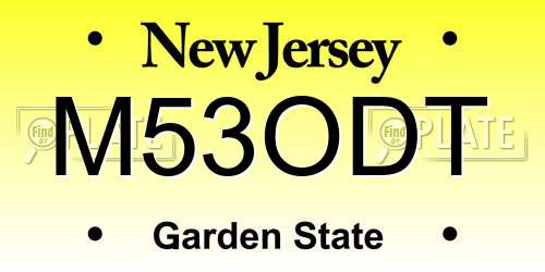 M53ODT New Jersey License Plate