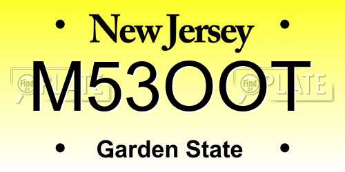 M53OOT New Jersey License Plate