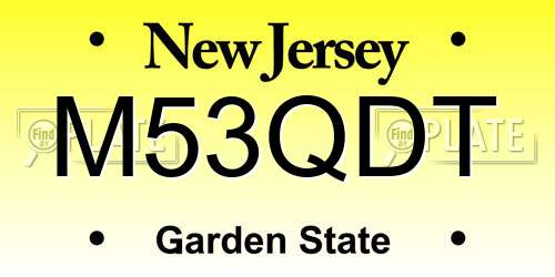 M53QDT New Jersey License Plate