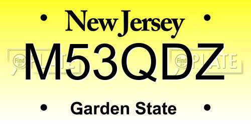 M53QDZ New Jersey License Plate