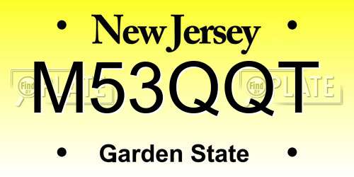 M53QQT New Jersey License Plate