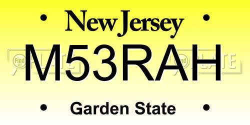 M53RAH New Jersey License Plate