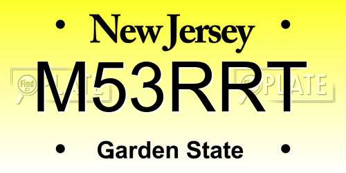 M53RRT New Jersey License Plate