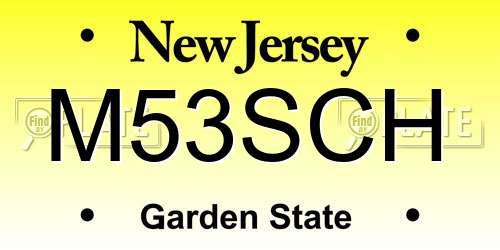 M53SCH New Jersey License Plate