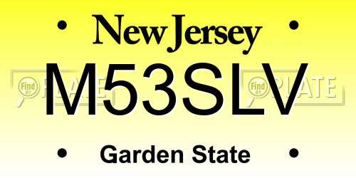 M53SLV New Jersey License Plate