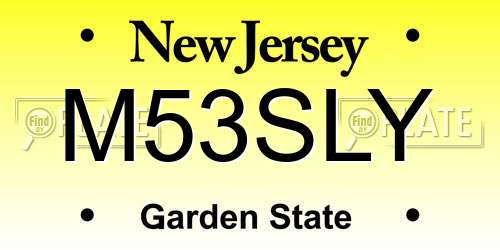 M53SLY New Jersey License Plate