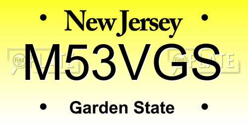 M53VGS New Jersey License Plate
