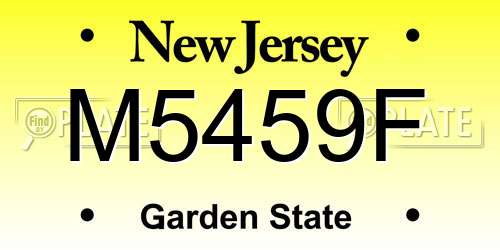 M5459F New Jersey License Plate