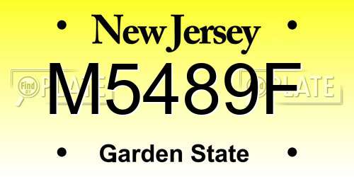 M5489F New Jersey License Plate