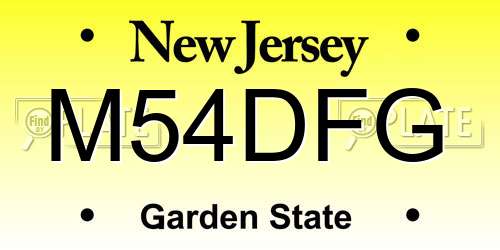 M54DFG New Jersey License Plate