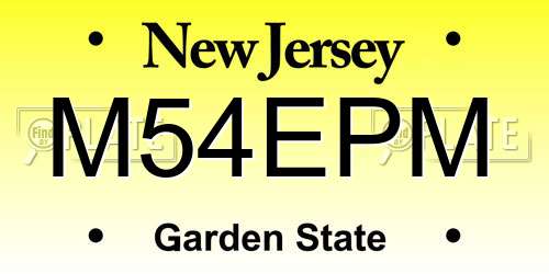 M54EPM New Jersey License Plate