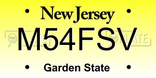 M54FSV New Jersey License Plate