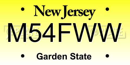 M54FWW New Jersey License Plate