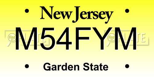 M54FYM New Jersey License Plate