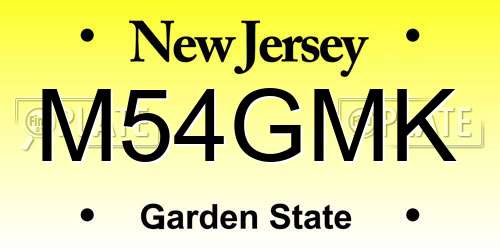 M54GMK New Jersey License Plate