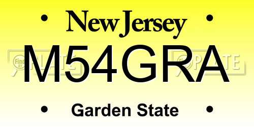 M54GRA New Jersey License Plate