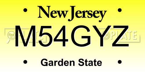 M54GYZ New Jersey License Plate