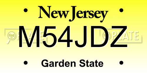 M54JDZ New Jersey License Plate